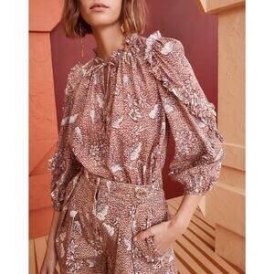 Ulla Johnson Manet Blouse Sandalwood Sz 10
